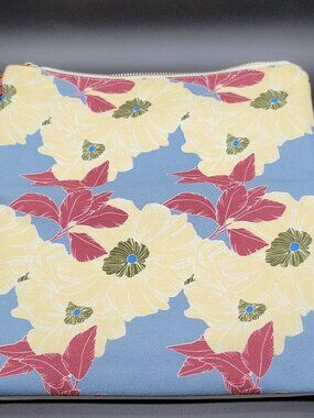 Rachel Pally Floral Makeup Bag/Clutch, Zipper Fabric Pouch Wallet, Purse Flowers